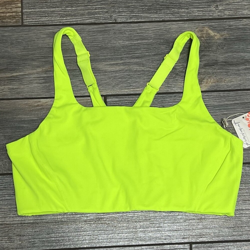 NWT $68 Free People X Hatch Maternity Square Neck Bra Size Medium Neon Yellow - Picture 2 of 15